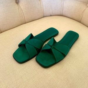 Sandro green sandals.